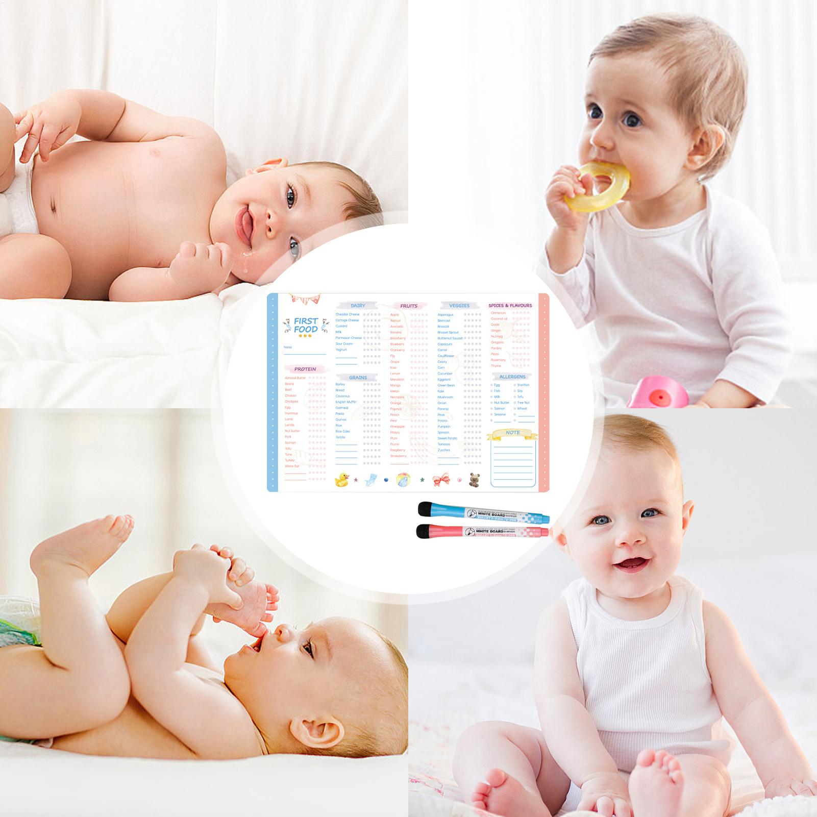 Baby Food Tracker - Magnetyczna tablica pierwszych posiłków dla niemowląt,